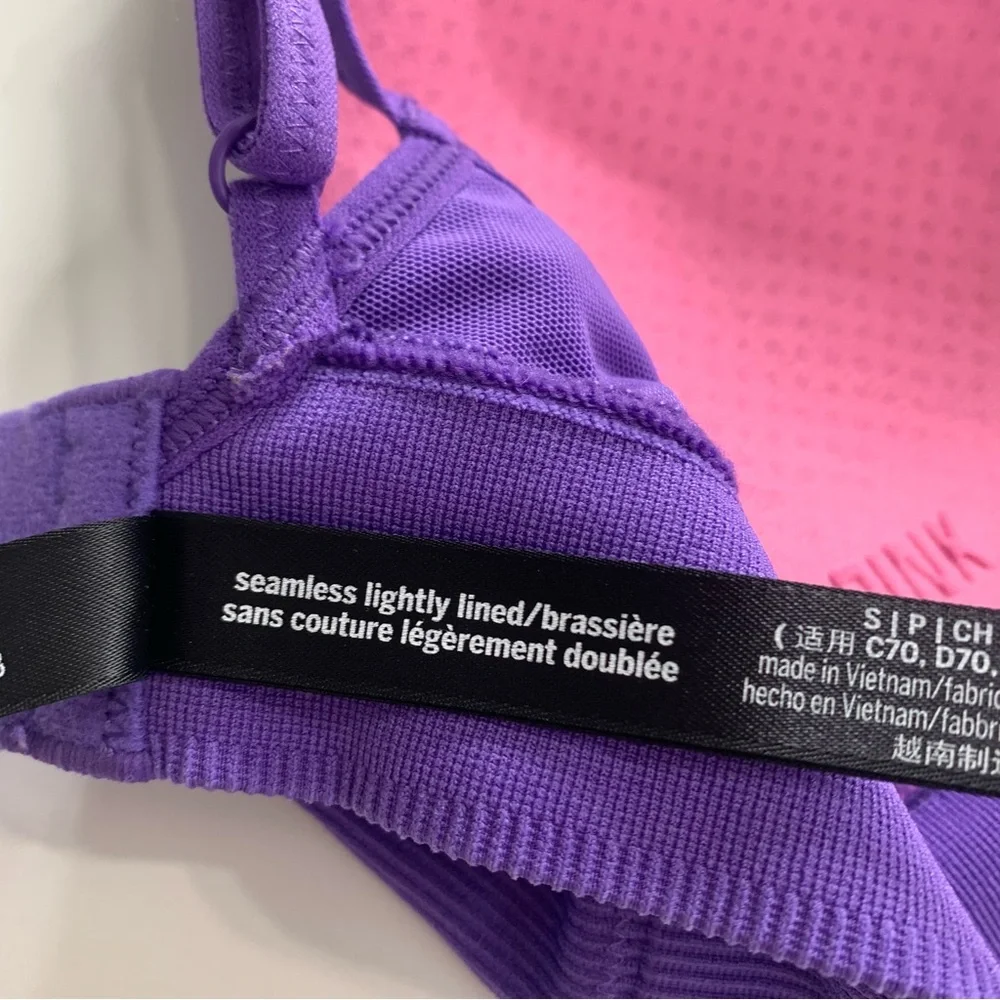 Victoria Secret PINK Seamless Impact Sports Bra Size Small Purple NWOT